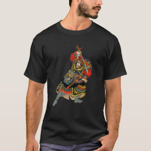 T-shirt Vintage Samurai Guerrier Asiatique Art Noir