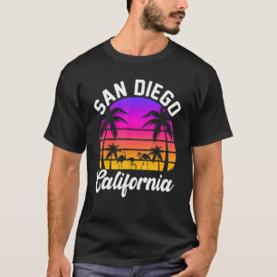 T-shirt Vintage San Diego California Flamant rose Beach ét