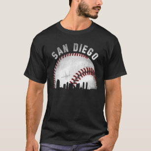 T-shirt Vintage San Diego Skyline City Baseball