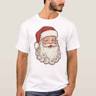T-shirt Vintage Santa Claus Face – Classic Christmas tee
