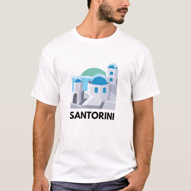 T-shirt Vintage Santorin Grèce (Devant)