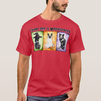 T-shirt Vintage Scary Halloween Cat Costume Classical Horr