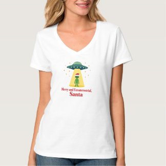 T-shirt Vintage Sci Fi Alien Christmas UFO For Santa Fans