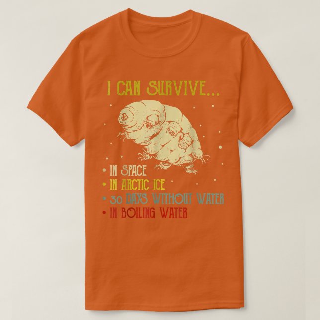 T-shirt Vintage Science Tardigrade Gift Microbiology Water (Design devant)