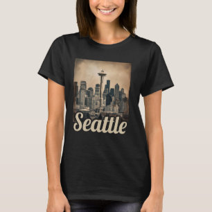 T-shirt Vintage Seattle Washington Skyline Cityscape 80s 7