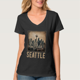 T-shirt Vintage Seattle Washington Skyline Cityscape 80s 7