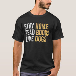 T-shirt Vintage Séjour Accueil Lire les livres Aimer Chien