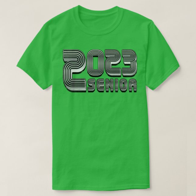 T-shirt Vintage Senior 2023 Silver Text (Design devant)