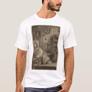 T-shirt Vintage Sepia Cat Tattoo Artist – Funny Victorian