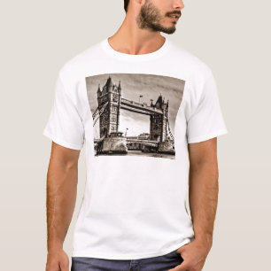T-shirt Vintage Sepia London Tower Bridge