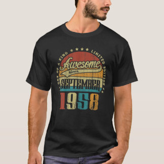 T-shirt Vintage Septembre 1958 L'Un D'Un Type Awesome