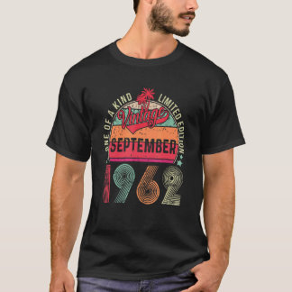 T-shirt Vintage septembre 1962 60e anniversaire 60 ans