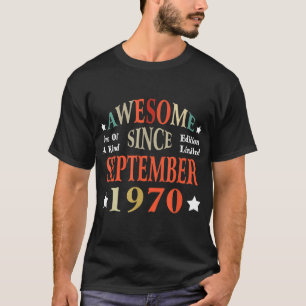 T-shirt Vintage septembre 1970 51 Ans 51e Anniversaire