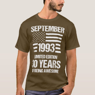 T-shirt Vintage Septembre 1993 Edition Limitée 30 Ans De