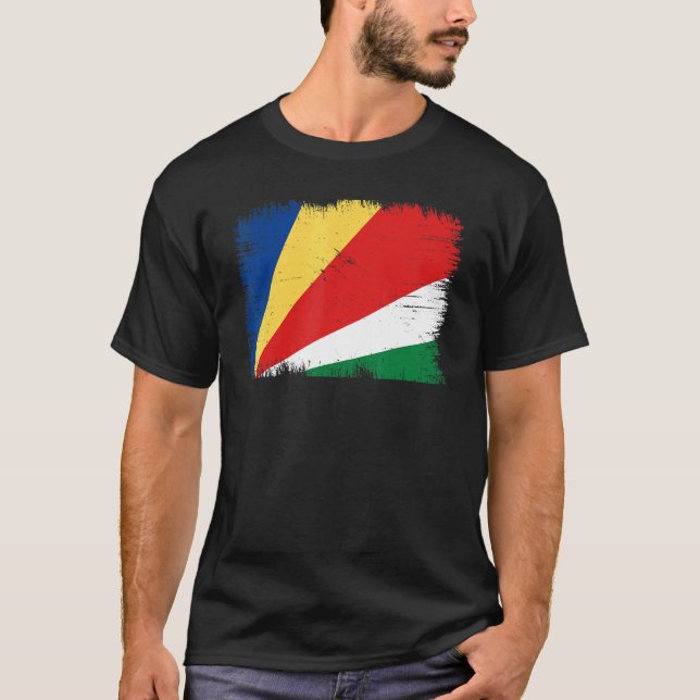 T-shirt Vintage Seychelles Flag Seychellois Independence D (Devant)