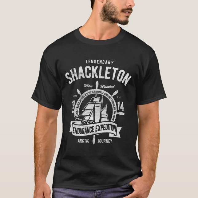 T-shirt Vintage Shackleton Expédition Antarctique (Devant)