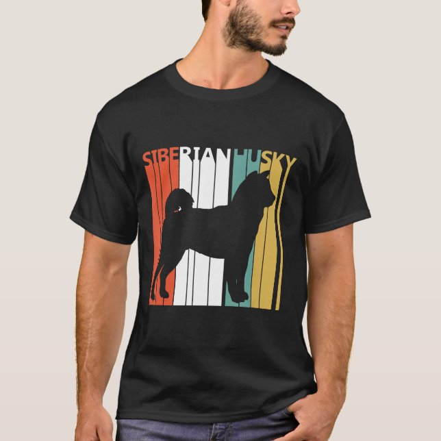 T-shirt Vintage Sibérien Husky (Devant)