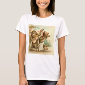 T-shirt Vintage, Singes Jouant Instruments De Musique
