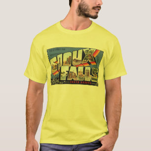 T-shirt Vintage Sioux Falls, carte postale SD