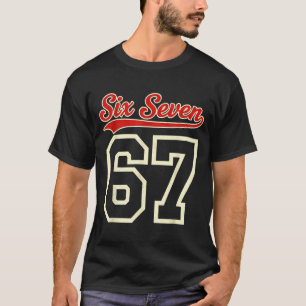 T-shirt Vintage Six Seven 67 Mème Rétro 6 7 Numéro