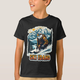 T-shirt Vintage Skiing Eagle Design 