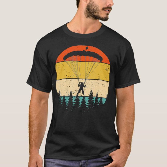 T-shirt Vintage Skydiving Retro Parachute Skydive (Devant)