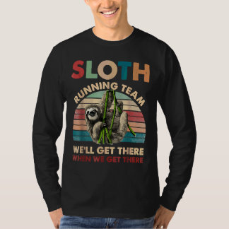 T-shirt Vintage Sloth RunTeam Nous Allons Y Arriver Drôle 
