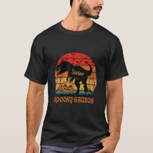 T-shirt Vintage Spookysaurus Soeur Rex Dinosaur Halloween