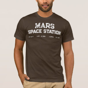 T-shirt Vintage Station spatiale Mars Retro Militaire Sci-