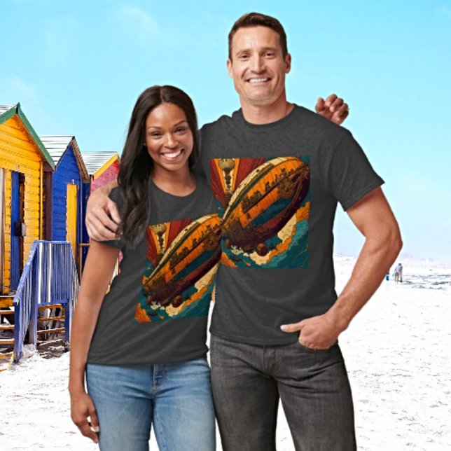 T-shirt Vintage Steampunk Airship Adventure (Créateur téléchargé)