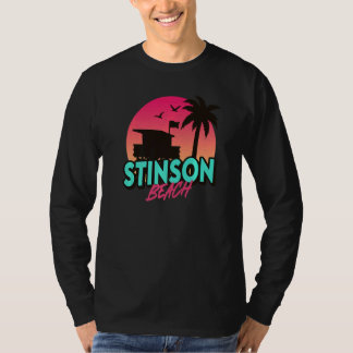 T-shirt Vintage Stinson Beach California Palm Trees Ca Ret