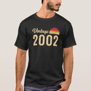 T-shirt Vintage Style Born In 2002 T S Retro 20Th Birthday