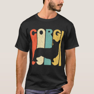 T-shirt Vintage style rétro Corgi Silhouette