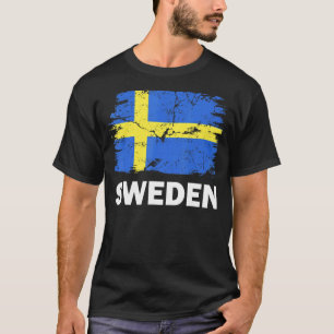 T-shirt Vintage Suède Suède Suède Drapeau Fierté Soutien S