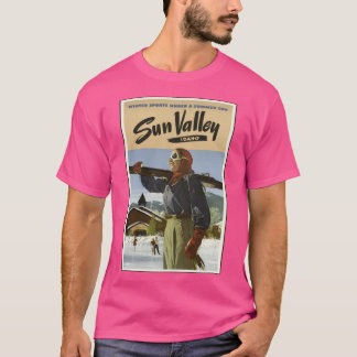 T-shirt Vintage Sun Valley Idaho Ski Design Oversized