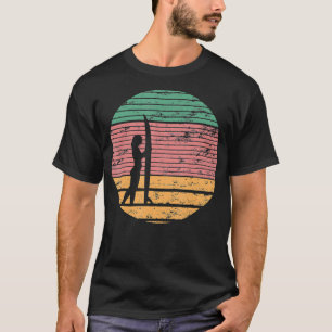T-shirt Vintage Sunrise Surfer Girl Throwback Retro Cadeau
