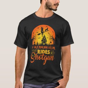 T-shirt Vintage Sunset Australian Kelpie Dog Ride Shotgun
