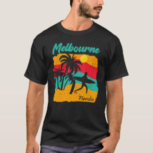 T-shirt Vintage Sunset Beach Surf Melbourne Floride Somme