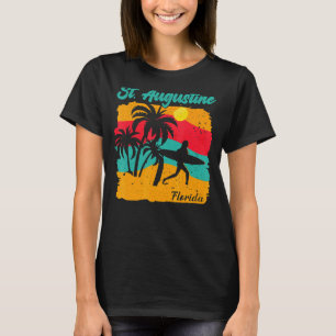 T-shirt Vintage Sunset Beach Surf St Augustine Floride