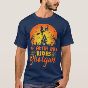 T-shirt Vintage Sunset My Akita Inu Dog Ride Shot Hallowee