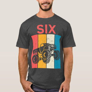 T-shirt Vintage Sunset Retro I'm Six 6th Birthday Monster