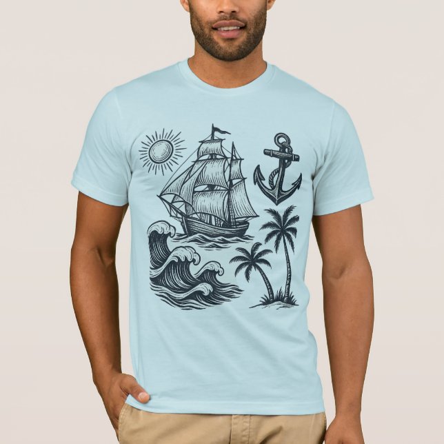 T-shirt vintage Sunset Wave (Devant)