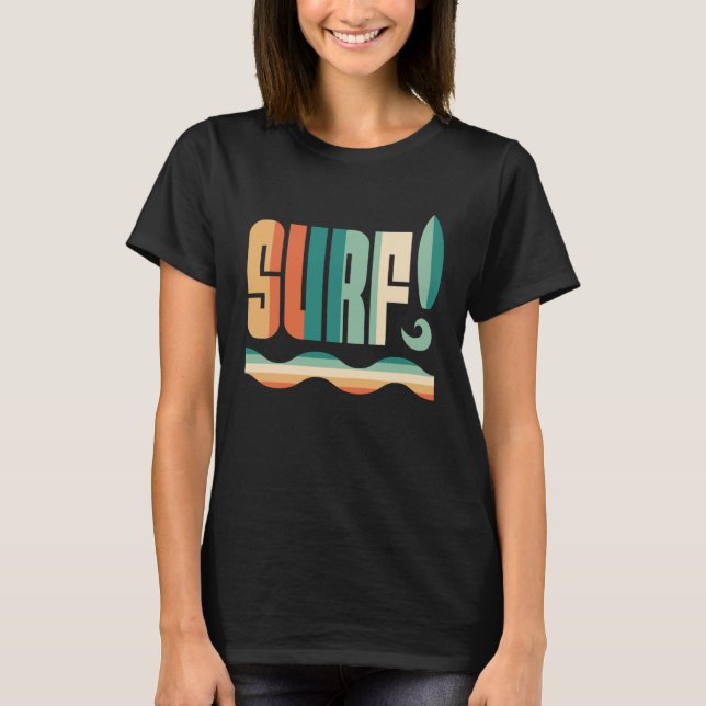 T-shirt Vintage Surf Wave équitation Surf Surf (Devant)