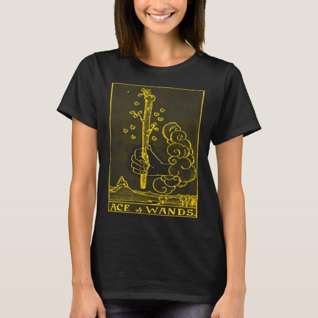 T-SHIRT VINTAGE TAROT CARD ACE OF WANDS (Devant)