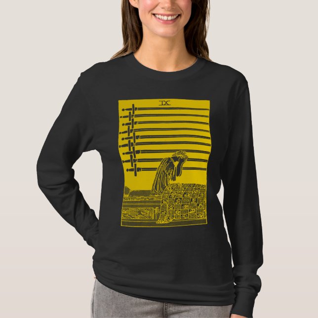T-SHIRT VINTAGE TAROT CARD SWORDS NINE (Devant)