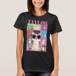 T-shirt Vintage Taylor Prénom Chat Personnalisé Birthda
