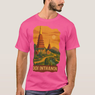 T-shirt Vintage Thaïlande affiche de voyage Thai Pagoda Ga