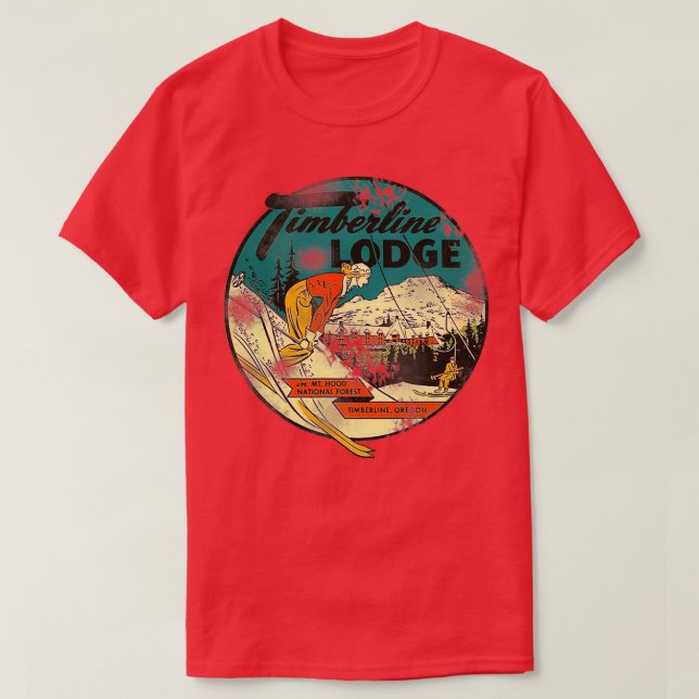 T-shirt Vintage Timberline Lodge Mt Hood (Design devant)