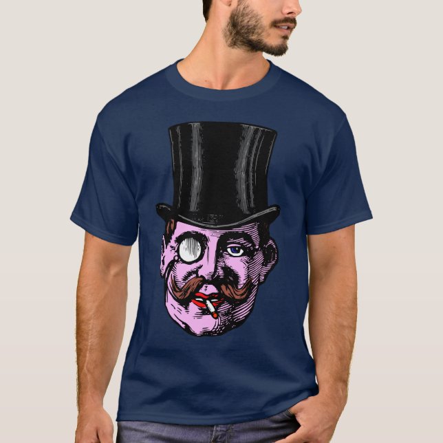 T-shirt Vintage Top Hat Man (Devant)