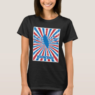 T-shirt Vintage tour de traction Kayaker rouge blanc bleu